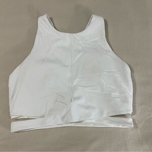 Athleta Conscious Cut Out Crop Tank Top Size XL White